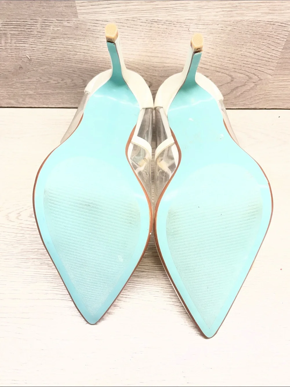 Betsy & Adam White Pointed Pumps with Silver Glitter Accents #1103